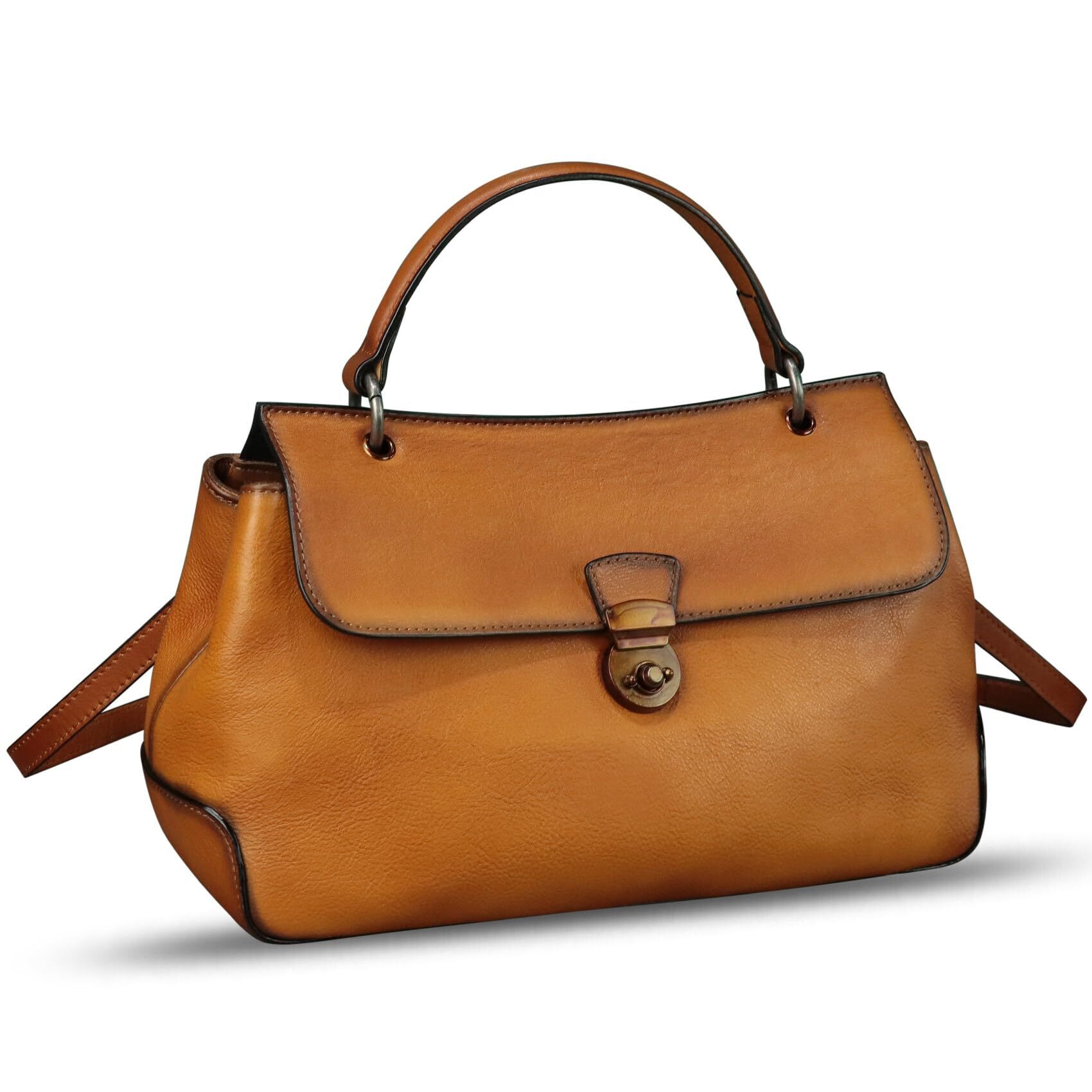 1718 Leather Handbag Satchel Retro Leather Crossbody Bag Pouch Vintage